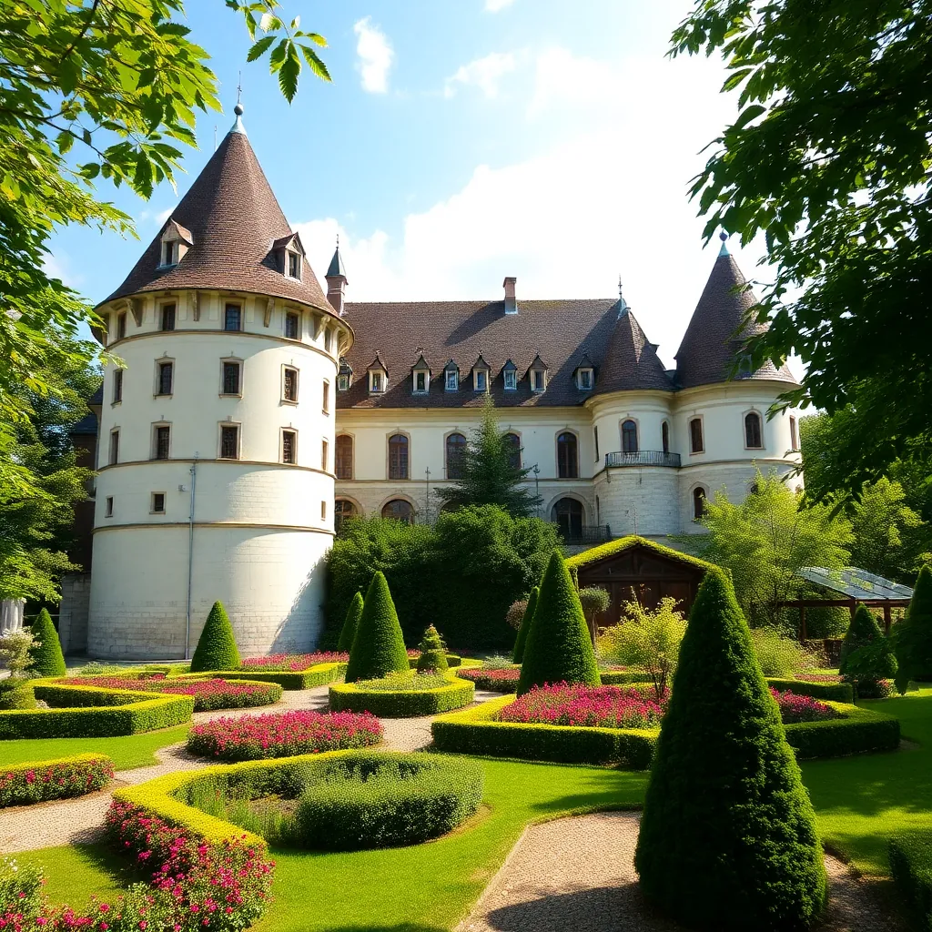 picturesque Czech castle with beautiful architecture and gardens, tourism photography